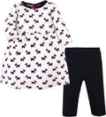 Girl'S Quilted Cotton Dress and Leggings Casual