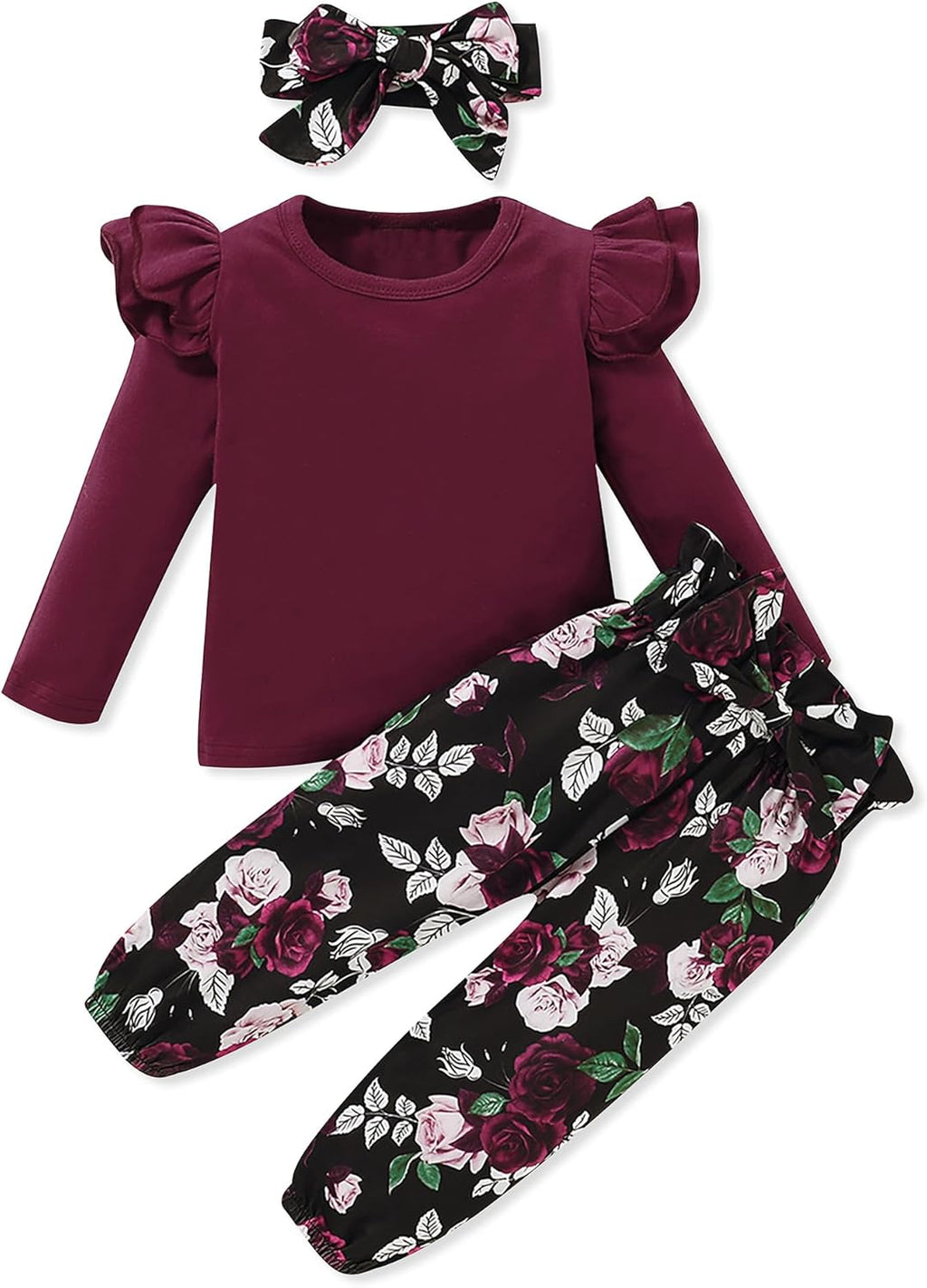 Toddler Baby Girl Clothes Set (1-6Y) Long Sleeves Sweatshirt and Pants Outfits Toddler Girl Spring Summer Fall Clothing Set
