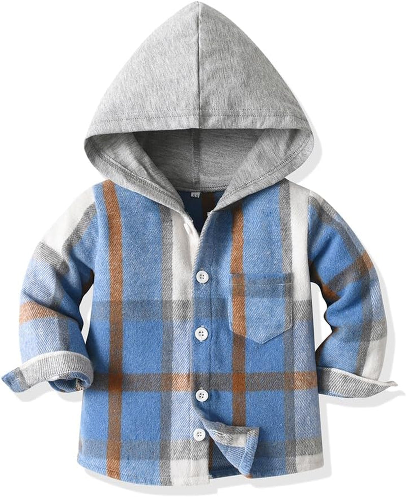 Toddler Baby Boys Clothes Outfit 2PCS Cotton Plaid Boy Hoodies Shirt Tops +Pants Set Little Boys Sweatsuit Suit Kids Tracksuit Spring Fall Winter Clothing Set