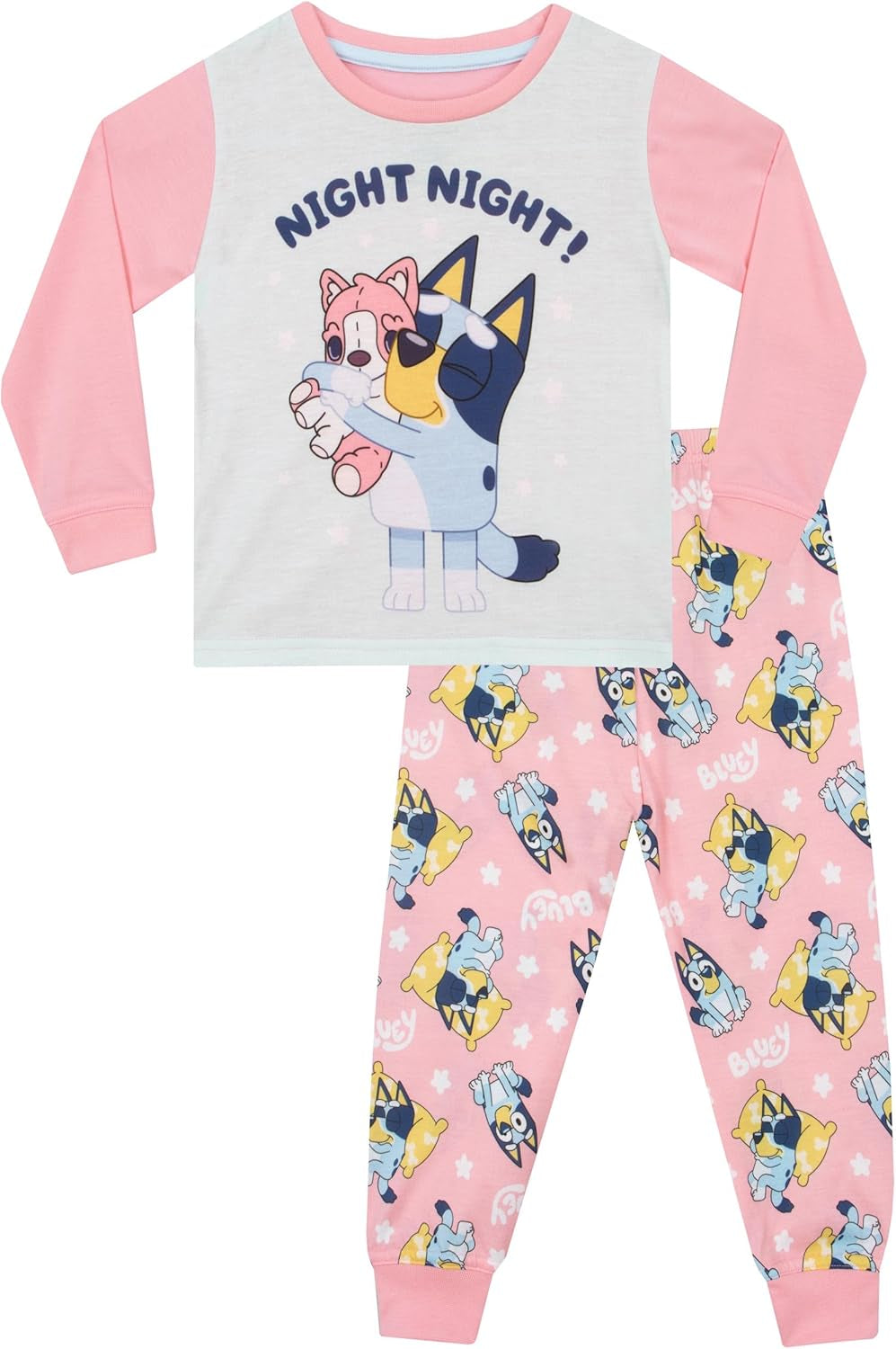 Pyjamas | Night Night Long Sleeve Girls Pyjamas | Girls' Pyjama Sets | Pink | 4-5 Years