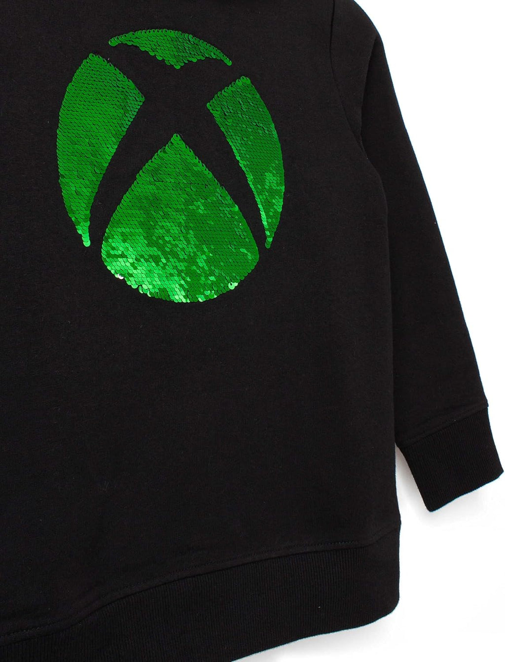 Hoodie for Boys & Girls | Kids Green Silver Game Flip Sequin Hooded Sweater | Childrens Gamers Jumper Clothing Merchandise