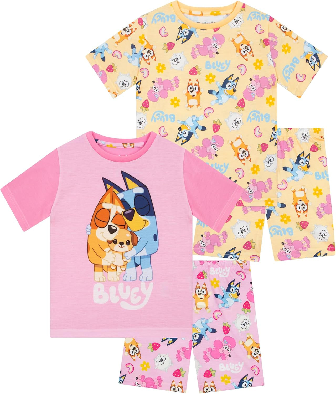 Pyjamas | Bingo Girls Pyjamas | 2 Pack Kids Pjs | Pack of 2 Girls' Pyjama Sets | Ages 18 Months to 8 Years