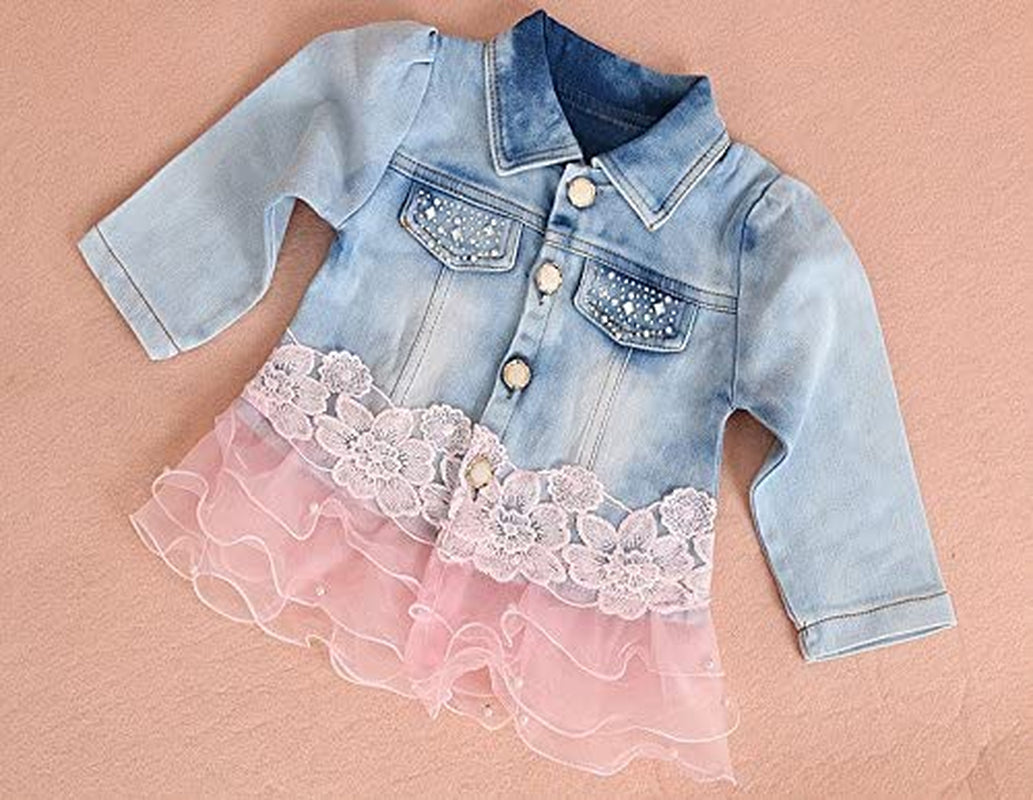 Baby Girls Denim Clothing Sets 3 Pieces Sets T Shirt Denim Jacket and Jeans