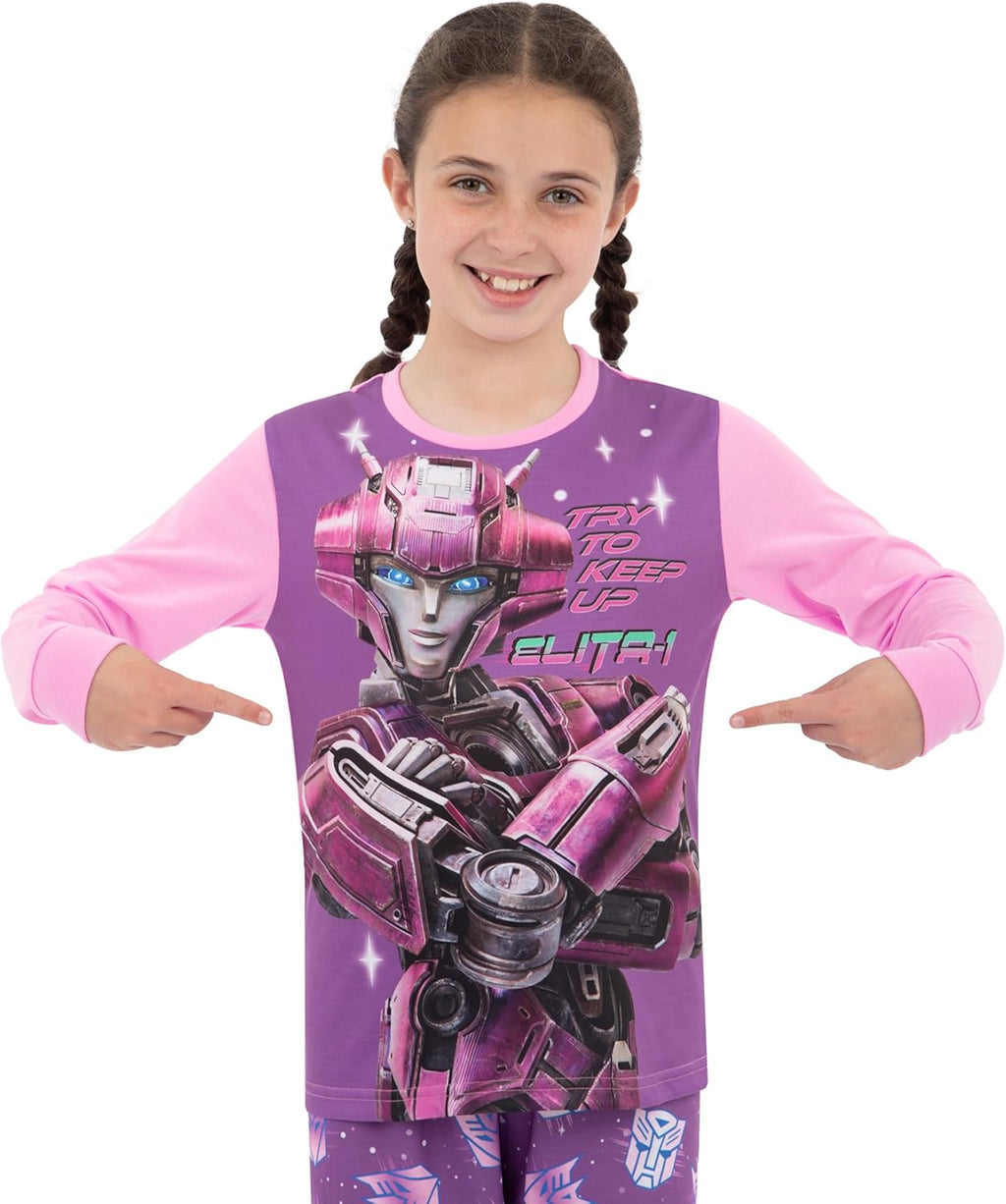 Girls Pyjamas | Autobots Pj'S | Elita-1 Girls' Pyjama Sets | Ages 3 to 10 Years