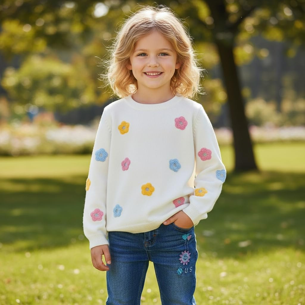 2-11T Toddler Big Girls Pants Clothing Set 2Pcs Cotton Top and Jeans