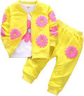 Baby Girls Flowers Print 3 Piece Sets T Shirt Vest and Pants