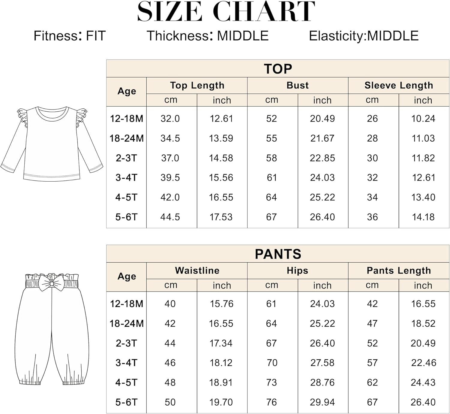 Toddler Baby Girl Clothes Set (1-6Y) Long Sleeves Sweatshirt and Pants Outfits Toddler Girl Spring Summer Fall Clothing Set