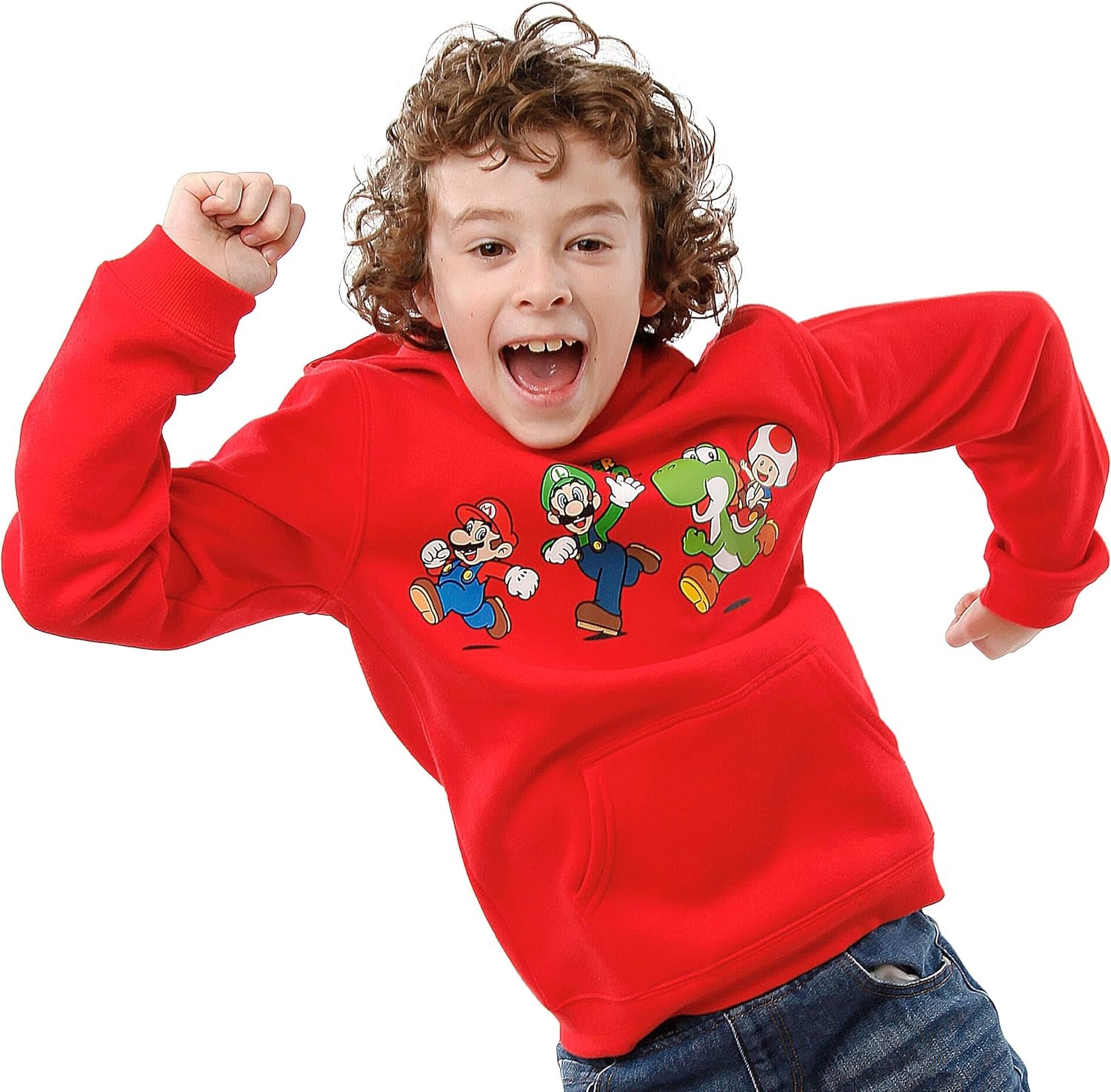 Super Mario Hoodie for Boys | Luigi, Yoshi, Toad Boys Hoodie | Gaming Hoodie for Kids | Official Merchandise | Red 5-6 Years (Smhd6589)