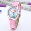 New Princess Elsa Girls Watches Kids Leather Strap Cute Children Cartoon Wristwatches Gifts for Kids Girl Frozen Clock