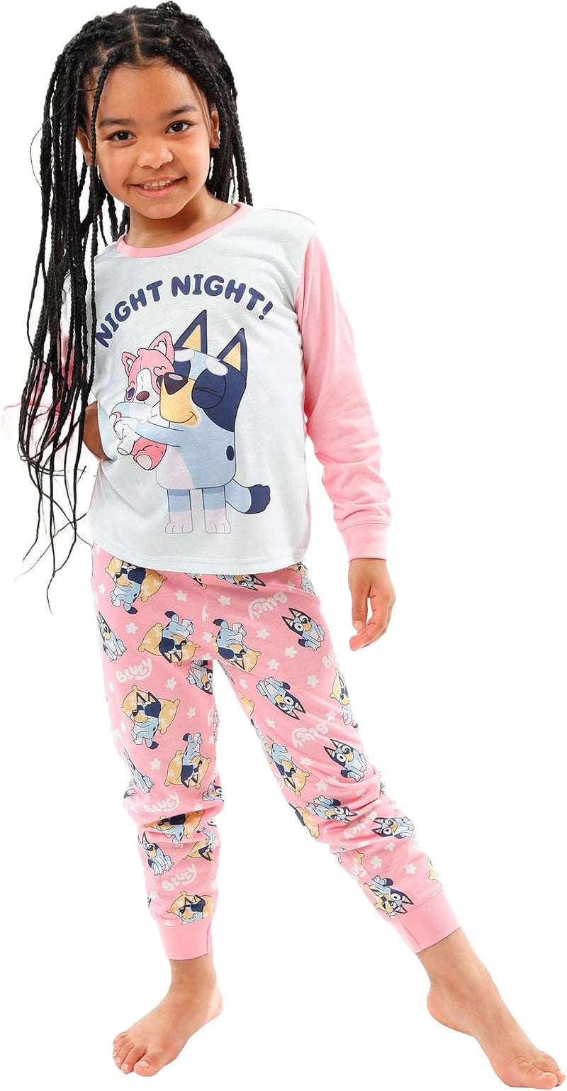 Pyjamas | Night Night Long Sleeve Girls Pyjamas | Girls' Pyjama Sets | Pink | 4-5 Years